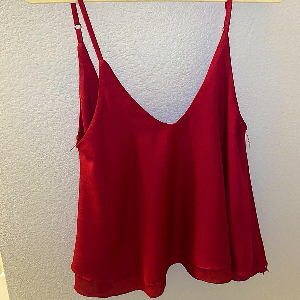 Red Flowy Tank/Crop Top